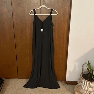 Zenana Maxi Dress in Gray. Adjust Straps